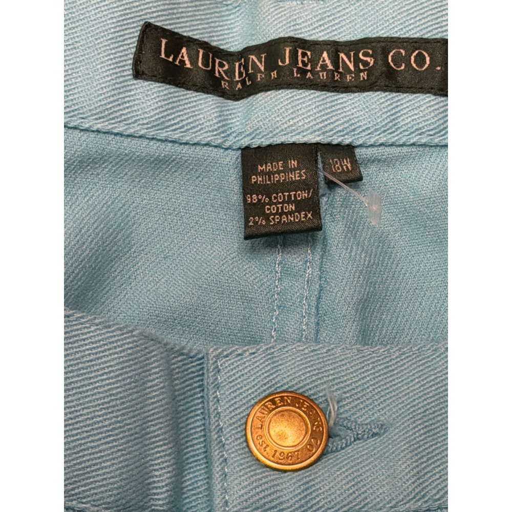 Lauren Ralph Lauren Jeans Co Womens 18W Blue Cropped Capri Pants Stretch‎ Denim - Picture 3 of 5